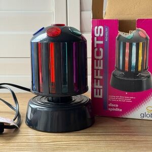 Globe Effects Disco Spinlite Rotating Novelty Colourful Lamp Plug In Light 7.5”